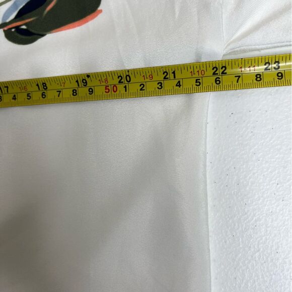 Chicos Floral Front Knit Woven Tee Boat Neck Ivory Ecru Long Sleeve Women Large - Picture 11 of 14